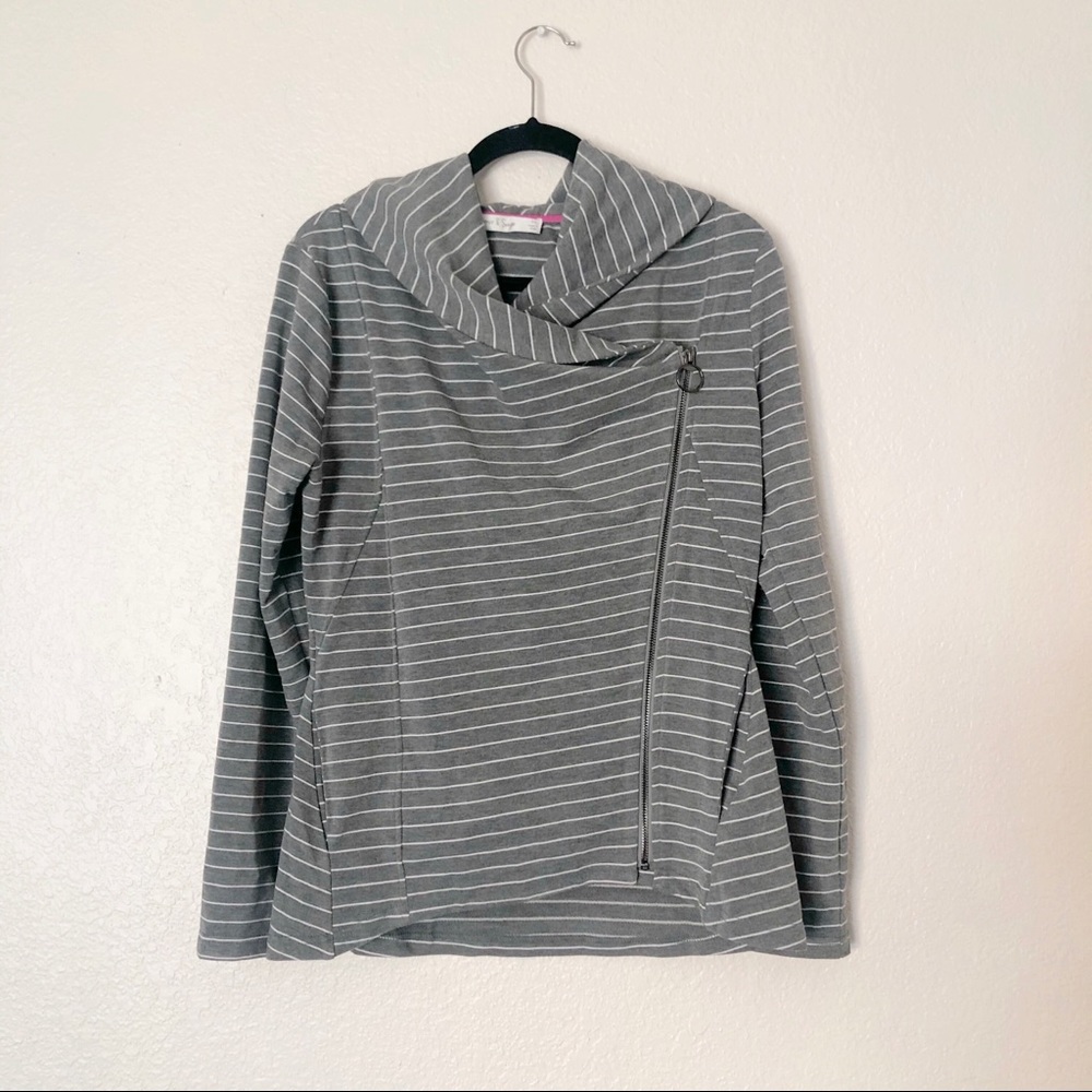 Summer and Sage Striped Moto Jacket